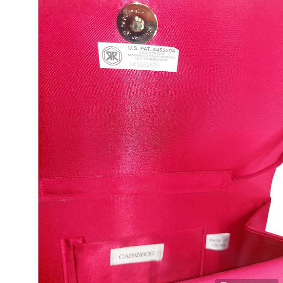 Caparros Formal Red Evening crossbody purse with beaded Detail - Picture 3 of 4